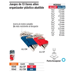 JUEGO LLAVE ALLEN MILIMETRO 13 PZ